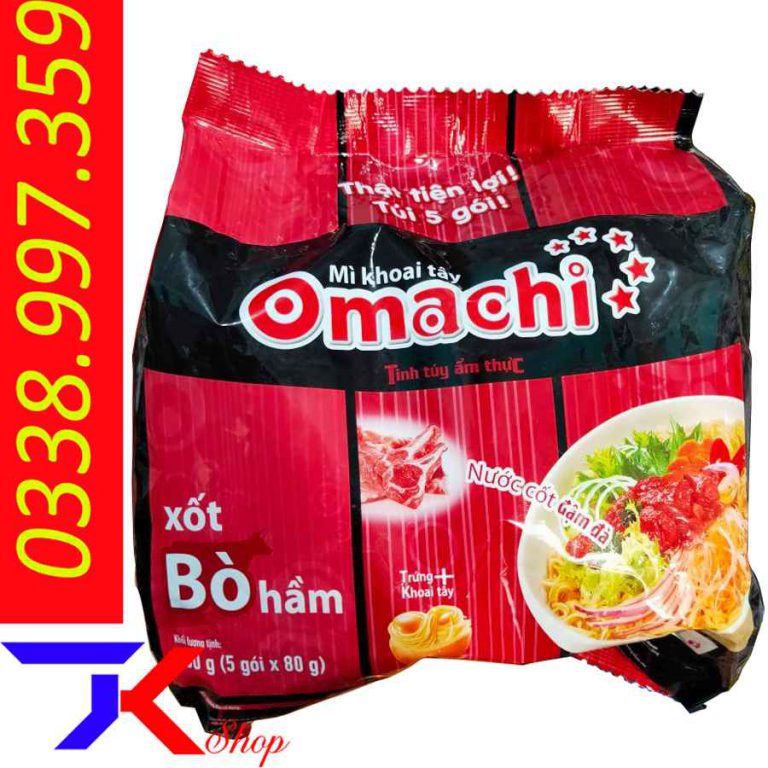 Mì Khoai Tây Omachi Xốt Bò Hầm Túi 5 Gói Tạp Hóa Kỷ Tươi Sữa Bột